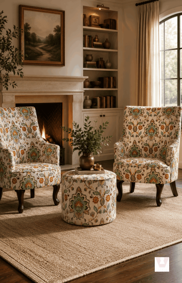 Floral Accent Sofa Set