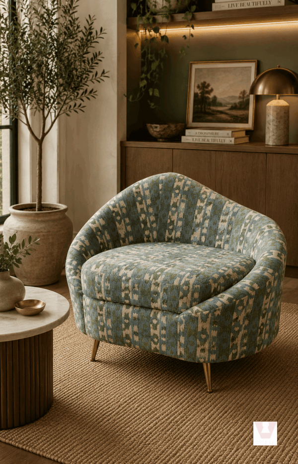 Contemporary Patterned Accent Chair