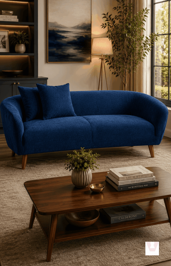 Modern Curved Fabric Sofa