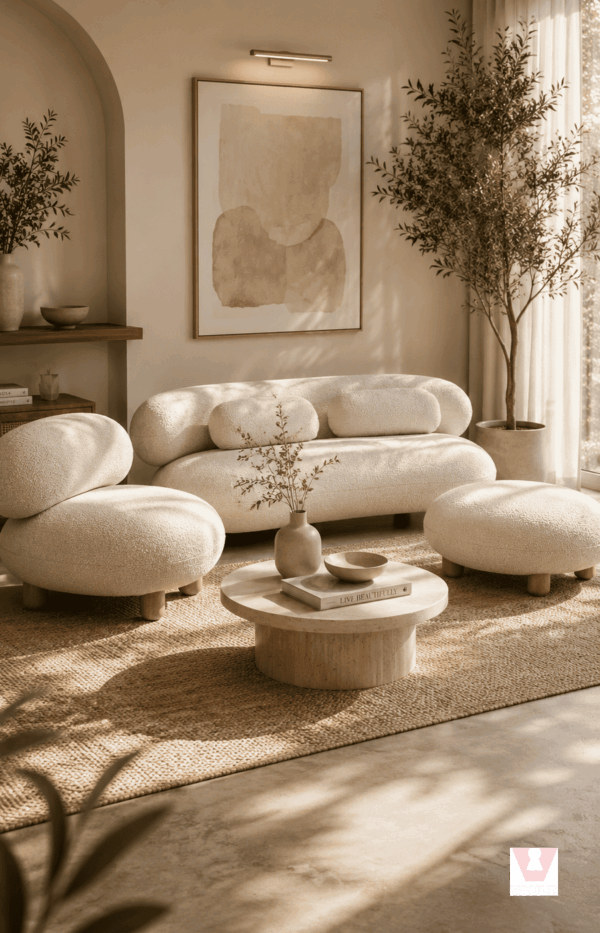 Ivory Pebble Sofa
